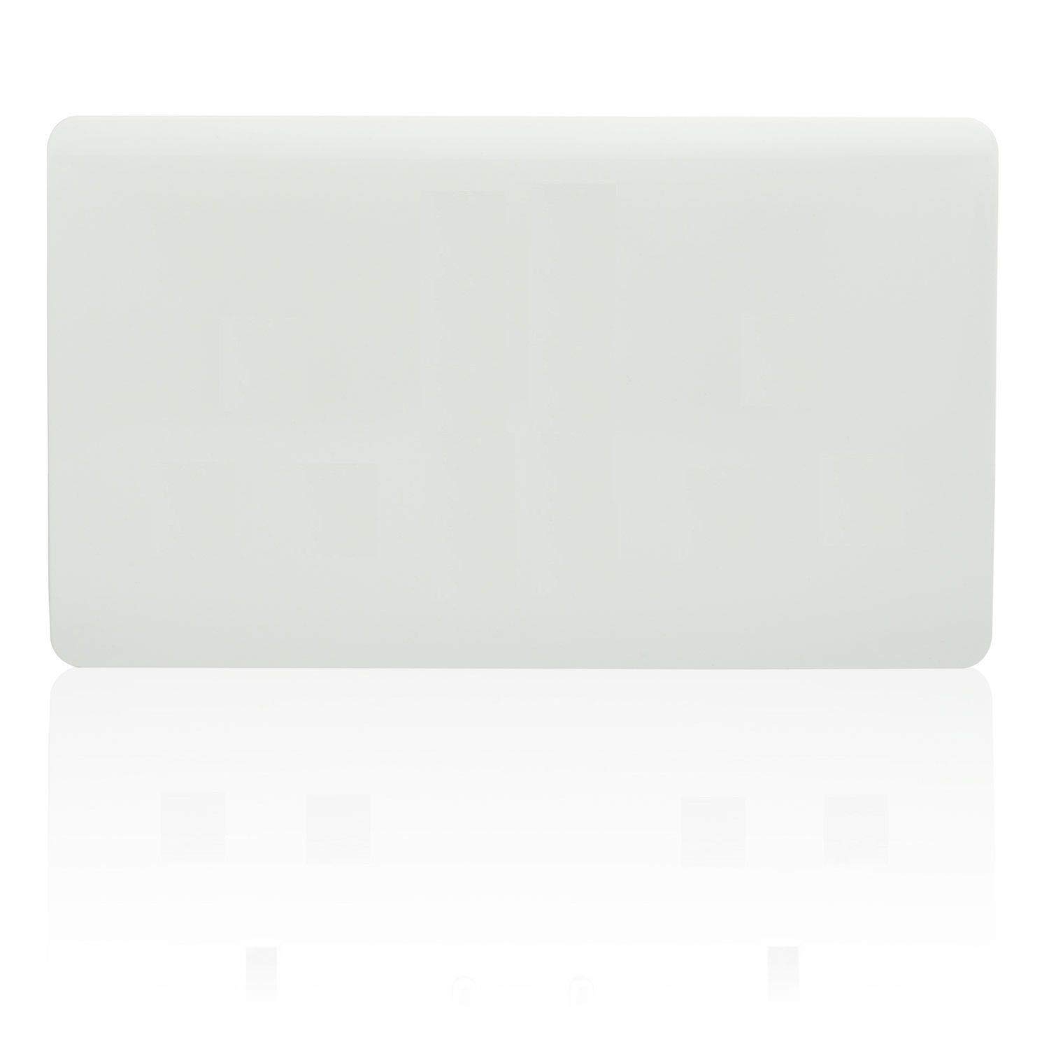 Trendi Switch Artistic Modern Glossy Decorative Screwless Standard Double Wall Blanking Plate for Electrical Sockets, Outlet with Screws in Ice White - ART-2BLKWH