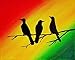 Three Little Birds Wall Art Rasta Decor Painting Print Unframed Home Artwork (8x10)