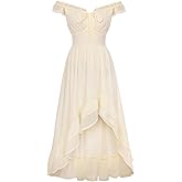 SCARLET DARKNESS Renaissance Corset Dress for Women Off Shoulder Flowy Sundress Wedding Guest Chiffon Dresses