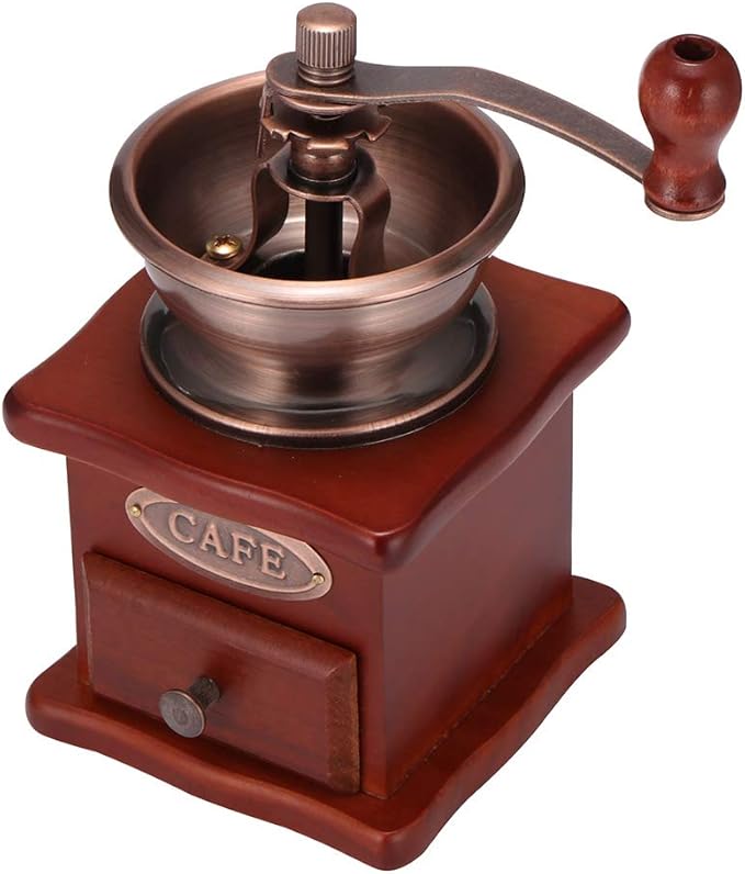Manual Coffee Grinder, Moontie Exquisite Coffee Bean Grinder Vintage Style Wooden