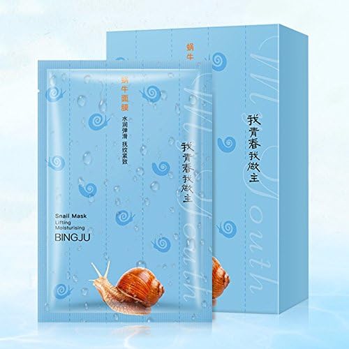 10pcs/set Unisex Snail Type Facial Cleaning Mask Smooth Moisturizing Lifting Skin Care Whitening Beauty Mask BINGJU top quality