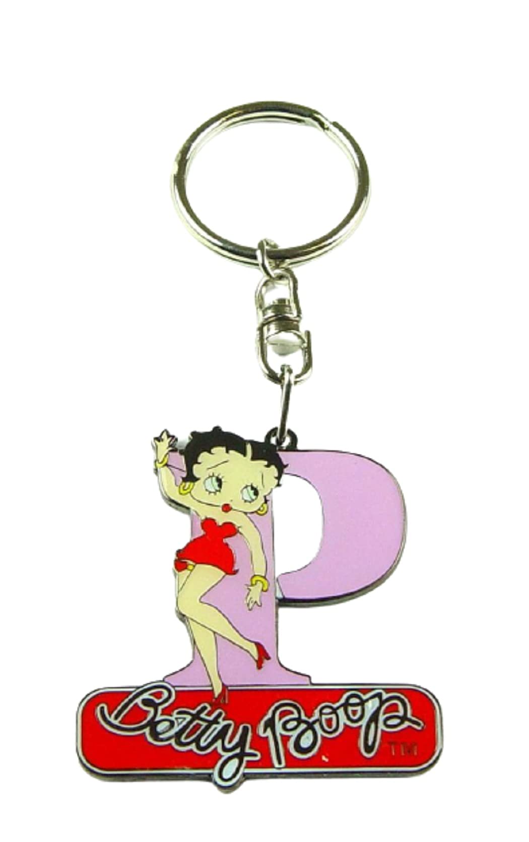 Instant Gifts Betty Boop Letter Initial 'P' Metal Keyring