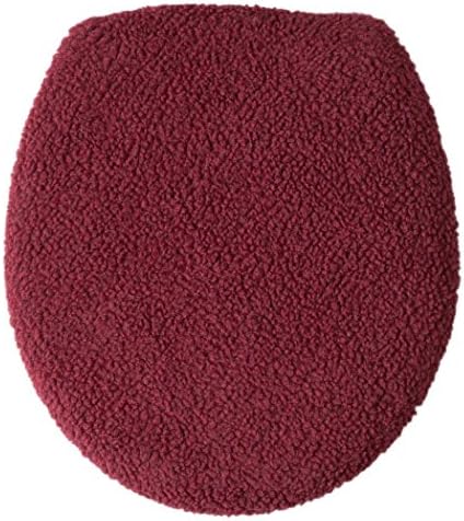 WalterDrake Sherpa Toilet Seat Lid Cover by OakRidge Comforts (Burgundy)