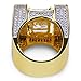 TOPGRILLZ Hip Hop 14K Gold Plated Iced Out CZ Simulated Diamond Cushion Diamond Square Punky Ring for Men