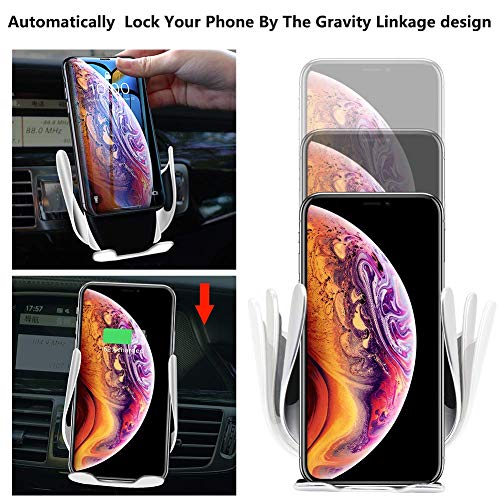 Chargeur sans Fil Voiture, Serrage Automatique 10W /7.5W /5W Chargeur de Rapide Voiture sans Fil Porte-téléphone Compatible avec iPhone XS Max/Xr/X/8/8+, Galaxy S9+/S8/S8+/S7/S6Edge/Note8/5