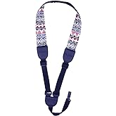 Rayzm Clip-on Ukulele Strap, Bohemian Style knitting Ukulele Belt, Adjustable Cotton Neck Sling Strap for Ukulele, Button-Free Cross-Chest Uke Strap, No Screws, Hands Free