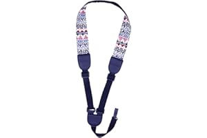 Rayzm Clip-on Ukulele Strap, Bohemian Style knitting Ukulele Belt, Adjustable Cotton Neck Sling Strap for Ukulele, Button-Free Cross-Chest Uke Strap, No Screws, Hands Free