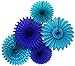 5-Piece Honeycomb Tissue Fans, Blue Skies