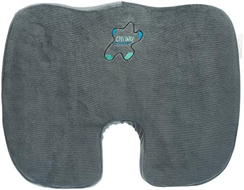 Ergonomically Designed Coccyx Orthopedic Pressure Relieving Memory Foam Seat Cushion Physical Therapists Recommended, Grey (18x14x3.25)