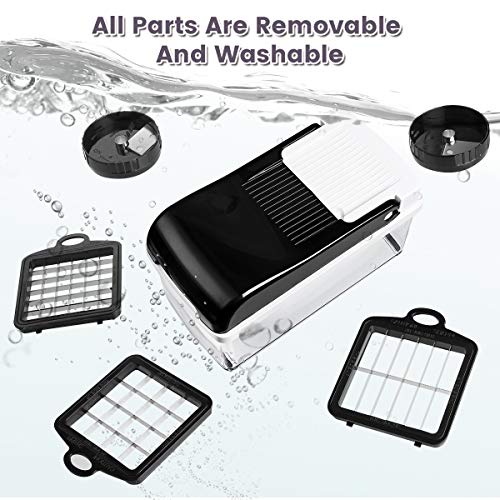Vegetable Chopper Mandoline Slicer Spiralizer,Godmorn Onion Tomato Potato Food Cutter Dicer Veggie Chopper, Ribbon and Spiral Slicer with Container Holder, 5 in 1 ABS Anti-slip Salad Kitchen Gadget - Thumbnail 3