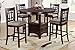 Poundex Brown Finish W/Beige Fabric Counter Height Dining Set