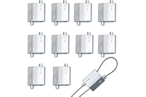 ANTIANXIA 10Pcs Upgraded Stainless Steel Wire Rope clamp, Cable Clips, Outdoor Clips for Christmas Lights, Cable Fixing Clips, Light String Clips, Cable Clamps, Silver (Hole Diameter 1-1.5mm)