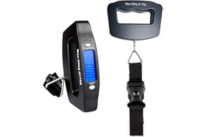 YAGSUW Handheld Digital Luggage Scale with Grip for Travel Portable Electronic Weighing Suitcase and Bag 110Lb/50kg Black