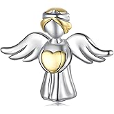 WOSTU 925 Sterling Silver Angel Love Heart Charms for Bracelet Angel Charms Christmas Mother's Day Birthday Jewelry Gifts for Women