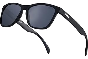 Jefoo Polarized Sports Sunglasses for Women Men Running Retro Trendy Sun Glasses UV400 Protection Tangle Free