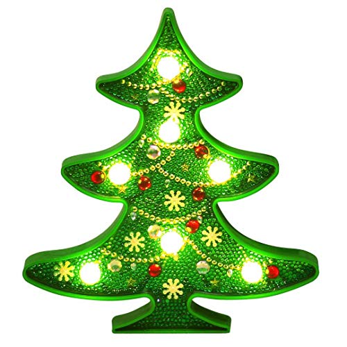 qiaoniuniu Diamond Painting for Kids Mosaic Making Night Light Christmas Tree Lamp for Children - Thumbnail 7