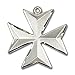 Sterling Silver Maltese Cross Pendant 7/8 X 7/8 inches with Heavy Curb Chain
