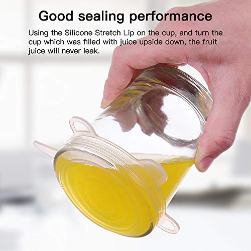 GARDWEN Silicone Stretch Lids Reusable, Kitchen Airtight Food Storage Covers, 6 Sizes Seal Bowl Stretchy Wrap Cover, Keep Food Fresh for Containers, Cups, Cans,Plates, Microwave, Dishwasher Safe