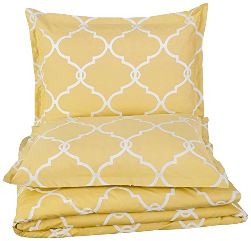 Pinzon 300-Thread-Count Cotton Percale Duvet Cover Set, Twin, Straw