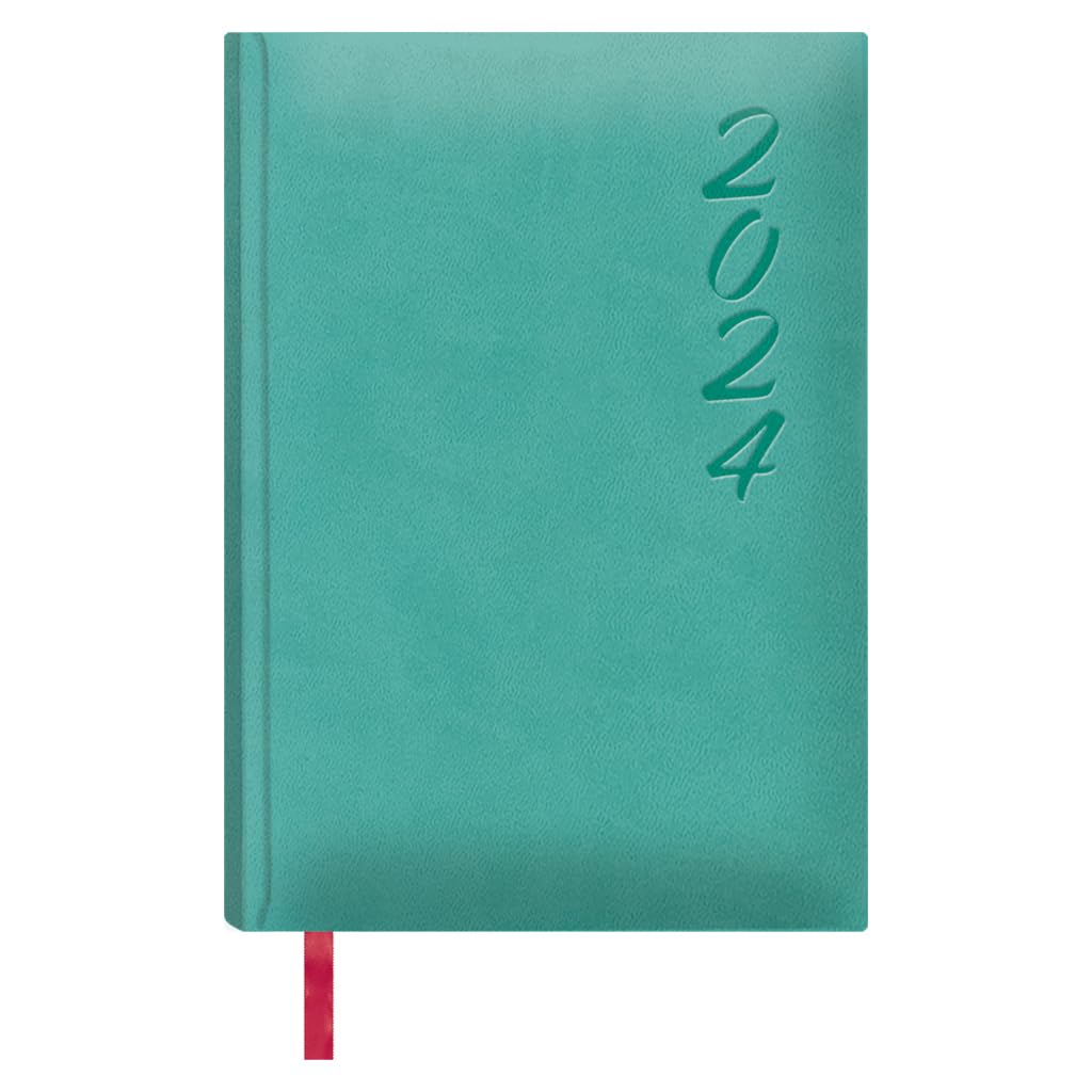 Dohe - 2024 Diary - Day Page - Size: 15 x 21 cm (A5) - 336 Pages - Stitched Binding - Hardcover - Mint Green - Brasilia Model