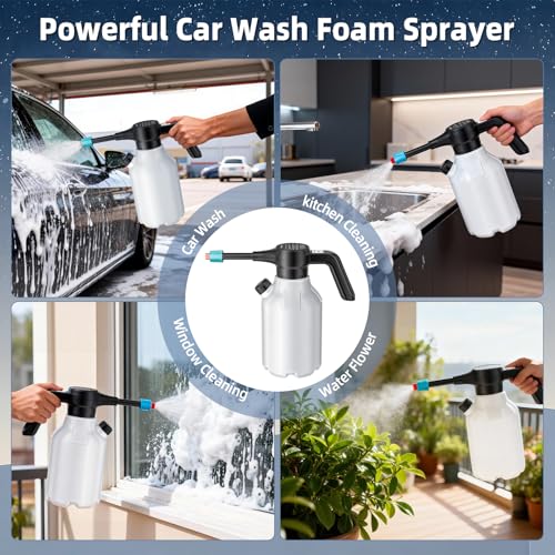 2.5L USB Rechargeable Car Foam Pressure Sprayer | Electric Sprayer | Fine Flow Sprayer | High Pressure Pump Battery Sprayer | for Garden and Home