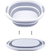 AAKitchen Collapsible Portable Wash Basin and Chop Board Sink for RV Trailers Camping - Foldable Dishpan Tub