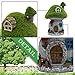 TERESA'S COLLECTIONS Fairy Garden House, Outdoor Garden Figurines with Solar Lights, Flocked Mushroom Statue for Home or Yard Decor (8 Inch Tall)
