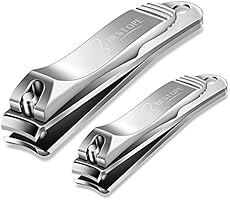 Nail Clippers, BESTOPE 2 Pcs Nail Cutter Set Sharpest Stainless Steel Fingernail + Toenail Kit Perfect for Men & Women