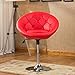 Roundhill Furniture Noas Contemporary Round Tufted Back Swivel Height Adjustable Accent Chair, Red