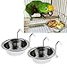 VANKOA 2 Pcs Bird Toys Stainless Steel Cage Coop Cup Bird Cages Dog Food Water Bowl Feeder Crate Dish Small Feedingthumb 3