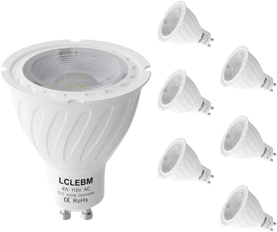 The Best Online Store Offer Gu10 Led Bulbs 4000k 4w Dimmable Neutral Light Spotlight Light Bulbs 50 Watt Equivalent 120 Beam Angle Mr16 Led Bulb Replacement For Recessed Track Lighting Gu10 Base