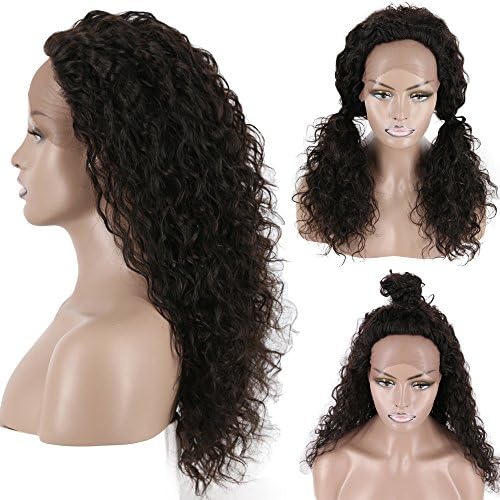 KEMY HAIR FASHION 20Inch Curly Human Hair Lace Front Wigs With Baby Hair Brazilian Virgin Hair Wigs 130% Density Natural Color Hairline Long Loose Deep Curly Wigs For Black Women