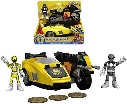 Power Rangers Imaginext Mastodon Battle Bike with Sidecar & Black & Yellow Translucent Figures