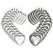 30 Counts Heart Bezels Silver Pendant Trays With 30 Counts Glass Cabochon Heart Dome Tiles For Jewelry Making, 60 Counts by SHXSTORE