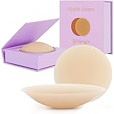 Herlight Nipple Covers for Women – Reusable Sticky Silicone Nipple Covers, Seamless Invisible Washable Design with Travel Box