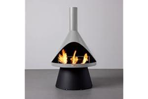 TERRA FLAME TerraFlame Lloyd Modern Gel Fuel Fireplace | Mist | Clean Burning and Smoke-Free | Portable and Freestanding | Fireplace for Indoor and Outdoor Use | Electroplated Steel