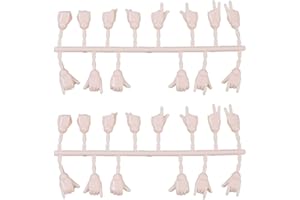 DICOSMETIC 14 Pairs 7 Styles Tiny Doll Hands for Doll Making Plastic Hand Gesture Set Joints Miniature Hands Unmovable Dolls 