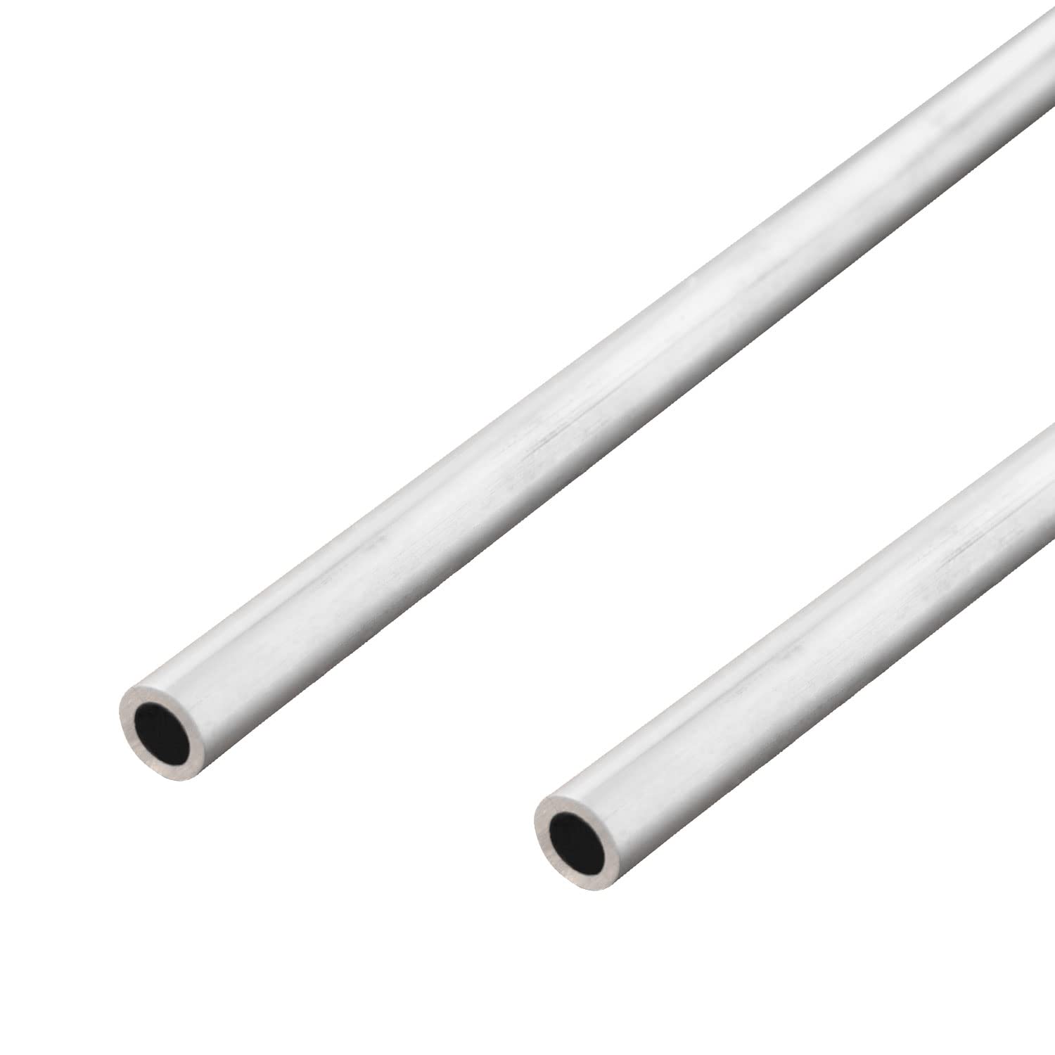 Aopin Round Aluminum Tube 5mm/0.2" ID x 12mm/0.47" OD x 300mm/11.8" Length, Seamless Aluminum Straight Tube 2 PCS