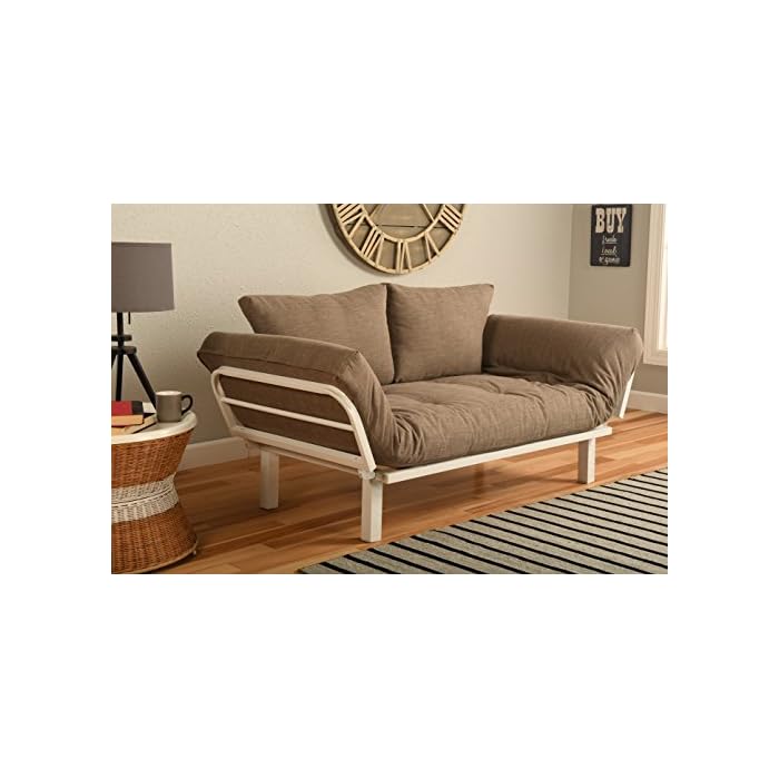 Buy White Metal Frame Small Futon Lounger Furniture for Studio Loft