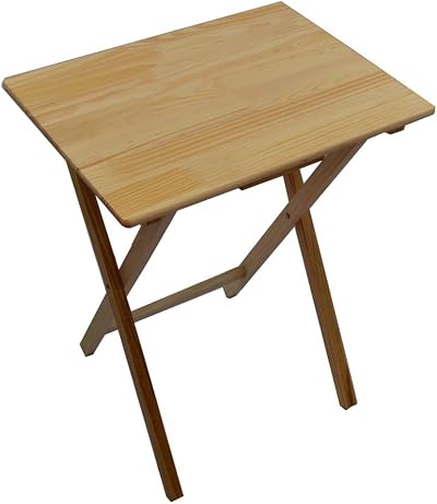 Home Vida Folding Wooden TV Dinner Laptop Snack Table Natural Pine Wood