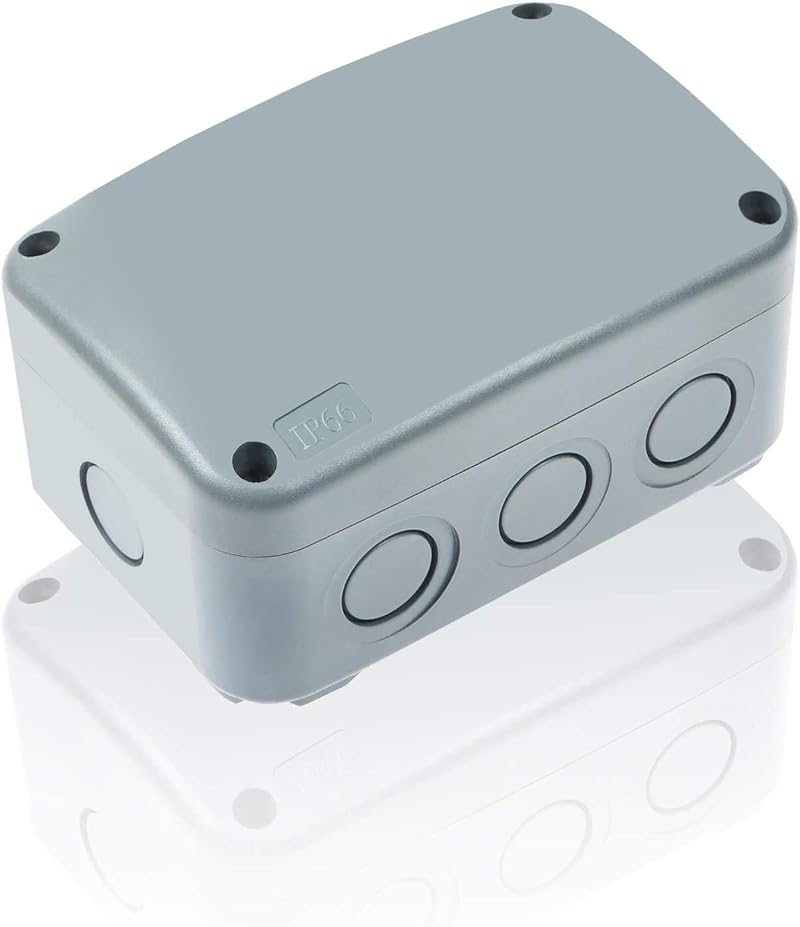 NineLeaf IP66 Waterproof Junction Box 9 Way 125x86x62mm ABS Outdoor Electrical