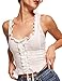 HaoDuoYi Womens Basic Ruffle Tie Crop Top Slim Top Tank