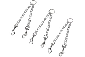 Luxshiny 3pcs Double-Ended Dog Leash with Iron Chain Pulling Rope, Two-Way Dog Walking Lead for Multiple