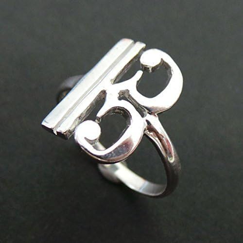 US 9" Handmade Alto Clef Music Note Silver Charm Ring Band