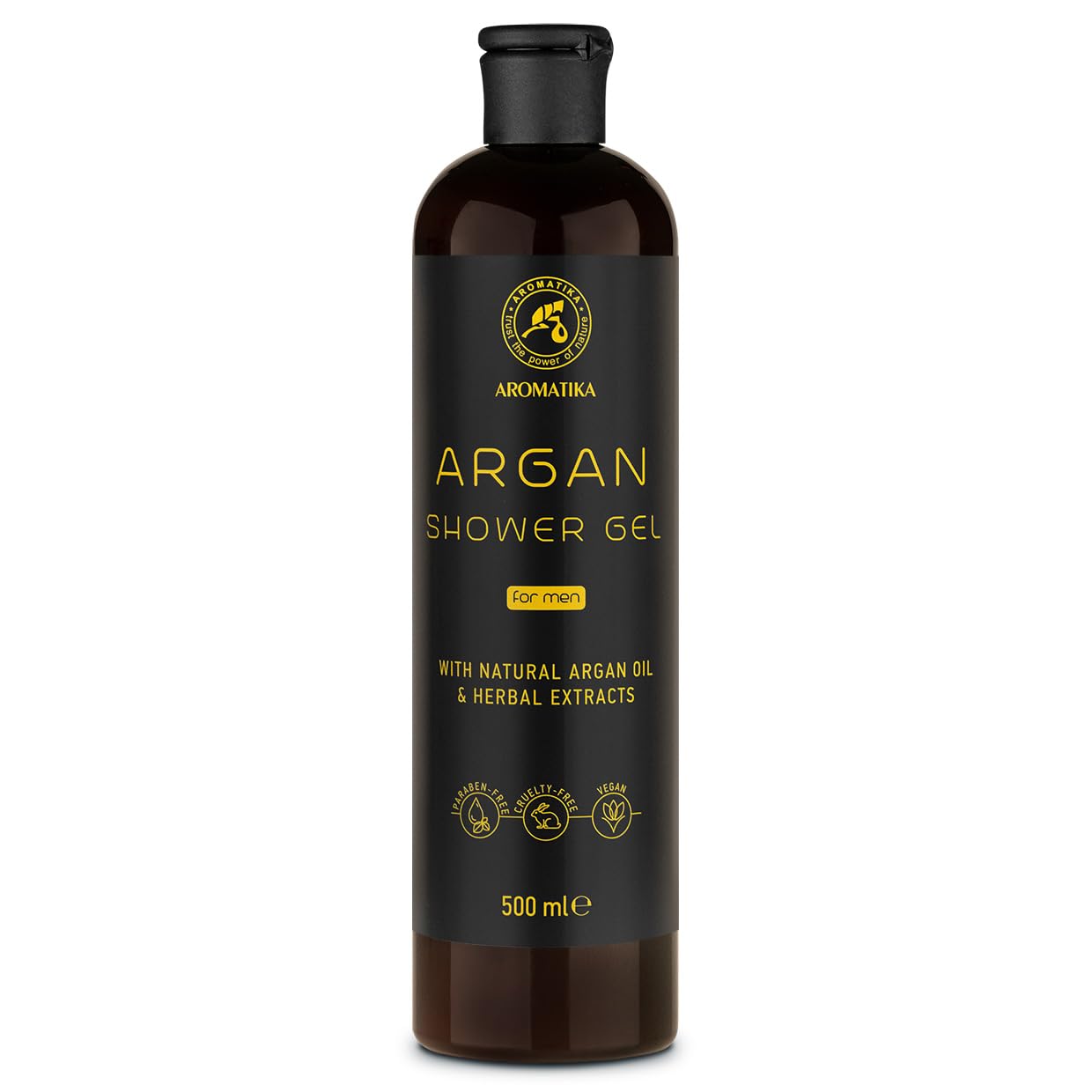 Argan Shower Gel for Men 500 ml - Shower Gel with Argan Oil and Herbal Extracts - Body Care - Cleansing and Care - Fresh Fragrance - Masculine Aroma - Body Wash for Him - Shower Gel