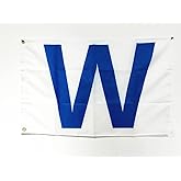 ANCONINE Chicago City Win Combo Flag 2x3FT and Chicago W Win Flags with 2 Brass Grommets, Sturdy Double Stitched and Premium Polyester. (W 2x3)