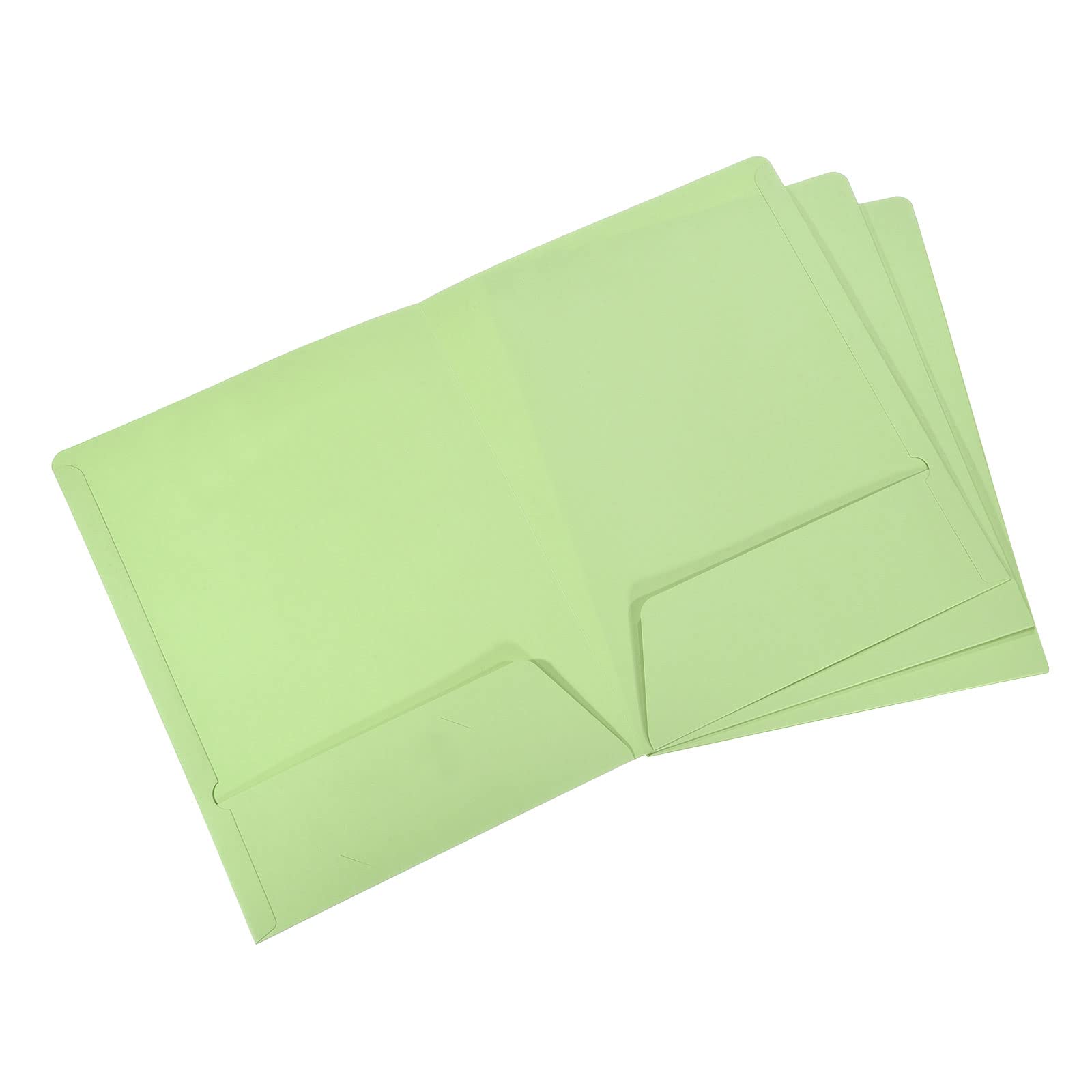 PATIKIL Two-Pocket Folders, 3 Pack A4 Letter Files Portfolio Storage Organizer Folder for Office Business, Light Green