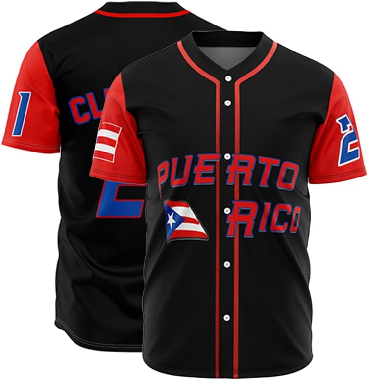 Amazon.com: Men's #21 Roberto Clemente Baseball Jersey Puerto Rico