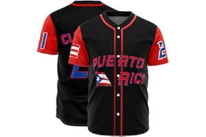 SXTEKGQ Puerto Rico Jersey for Men World Game Classic Baseball Jerseys Stitched Shirt