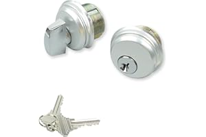 SZRKRLA Storefront Door Lock Mortise Lock Commercial Door Cylinder Lock with Keys & Thumbturn Replacement Parts Silver